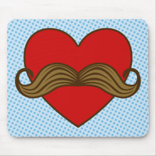 Tapis De Souris Coeur de Valentine de moustache