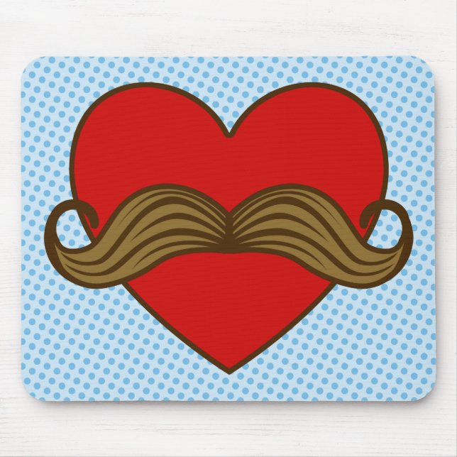 Tapis De Souris Coeur de Valentine de moustache (Devant)