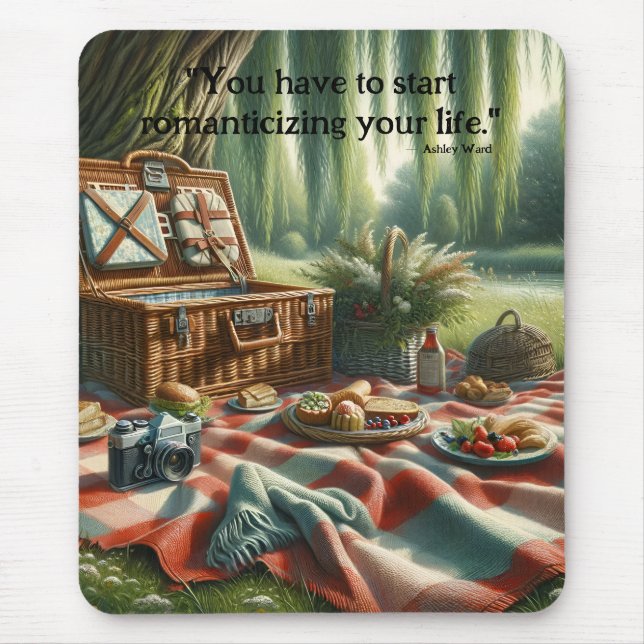 Tapis De Souris Coeur du chalet : Pique-nique sous le saule (Devant)