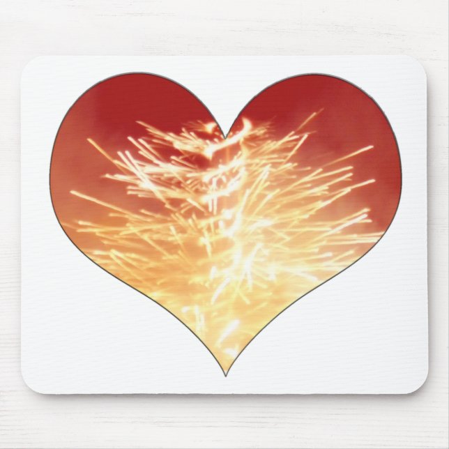 Tapis De Souris coeur en feu (Devant)