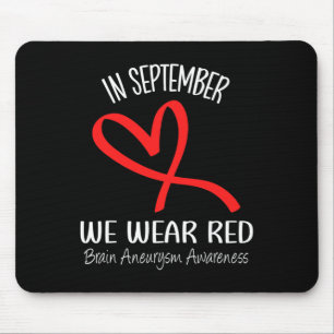 Tapis De Souris Coeur En Septembre Nous Portons Red Cerveau Aneury