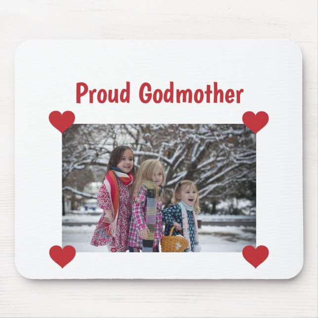 Tapis De Souris Coeur Fier Godmère Amour Personnaliser la photo Fa (Devant)
