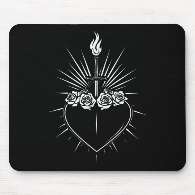 Tapis De Souris Coeur Immaculé De Marie Hommes Femmes Vierge Catho (Devant)