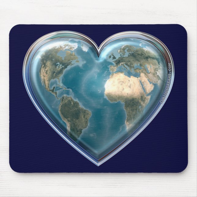 Tapis De Souris Coeur Mousepad de la terre (Devant)