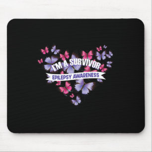 Tapis De Souris Coeur papillon Je suis un survivant Pancreati Epil