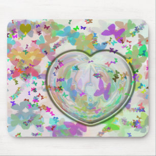 Tapis De Souris Coeur-Papillon Mousepad