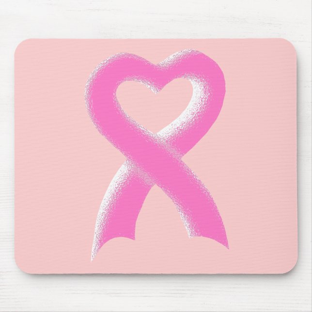 Tapis De Souris Coeur rose de ruban (Devant)