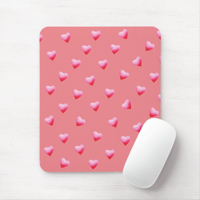 Tapis De Souris Coeur rouge mignon romantique (Avec souris)