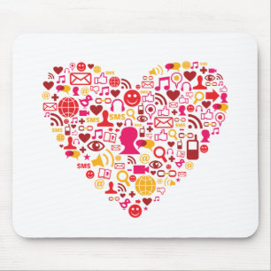 Tapis De Souris Coeur social de réseau
