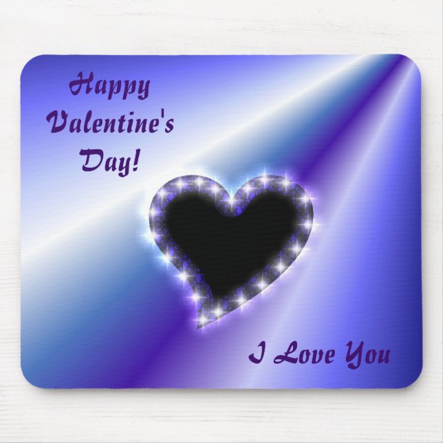 Tapis De Souris Coeur sur arc-en-ciel violet (Devant)