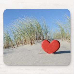 Tapis De Souris Coeur sur la plage