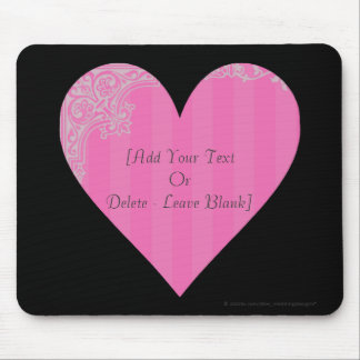 Tapis De Souris Coeur victorien - rose et gris