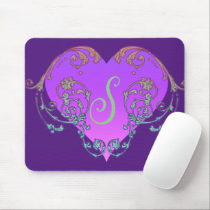 Tapis De Souris Coeur violet élégant et romantique avec de la pros