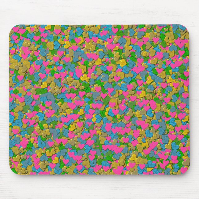 Tapis De Souris Coeurs Confetti (Devant)