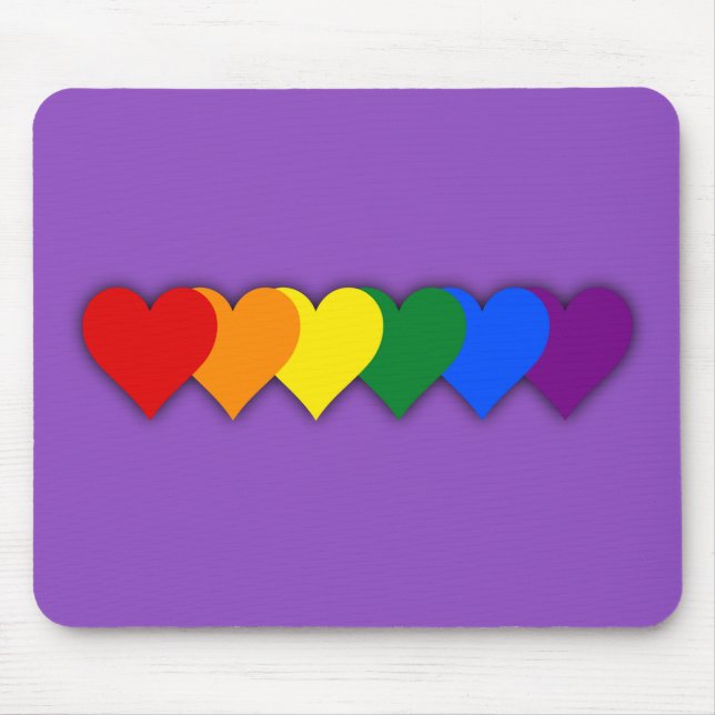 Tapis De Souris Coeurs de fierté LGBT (Devant)