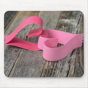 Tapis De Souris Coeurs en papier sur bois
