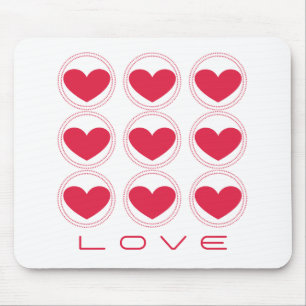 Tapis De Souris Coeurs Humides Amour Mousepad, Rose foncé