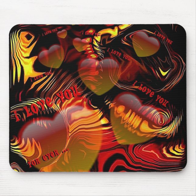 tapis de souris coeurs je t'aime (Devant)
