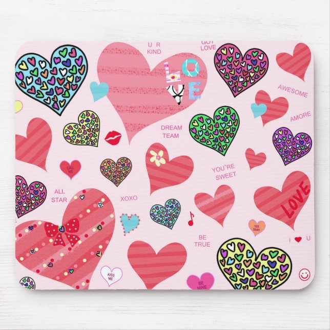 Tapis De Souris Coeurs Mousepad de sucrerie (Devant)