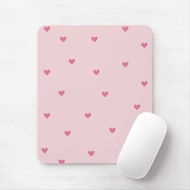 Tapis De Souris Cœurs roses motif sans couture – Saint-Valentin mi (Avec souris)