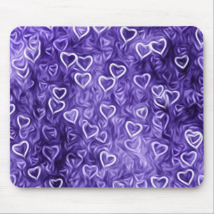 Tapis De Souris Coeurs tombants - Violet