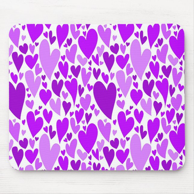Tapis De Souris Coeurs violets super et romantiques Saint-Valentin (Devant)
