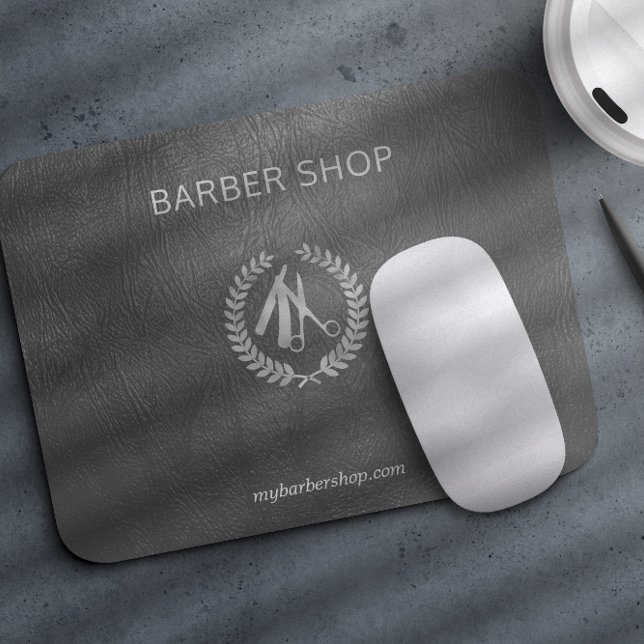 Tapis De Souris Coiffeur de luxe argenté gris foncé look cuir (Créateur téléchargé)