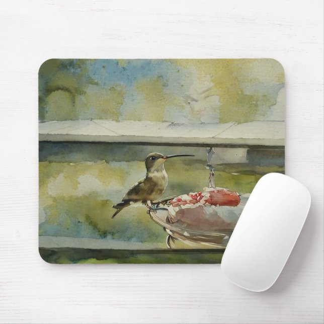 Tapis De Souris Colibri à la fenêtre Mousepad (Avec souris)
