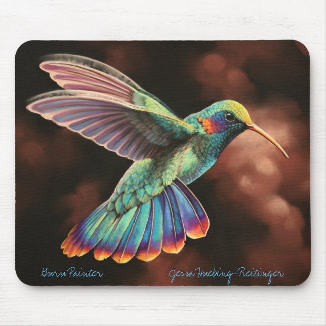Tapis De Souris Colibri Mousepad d'arc-en-ciel (Devant)