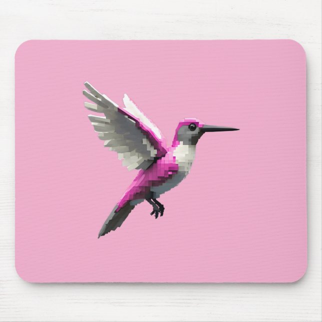 Tapis De Souris Colibri rose percé (Devant)