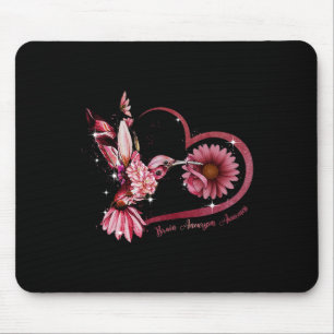 Tapis De Souris Colibri Tournesol Cœur Ruban Bourgogne Cerveau