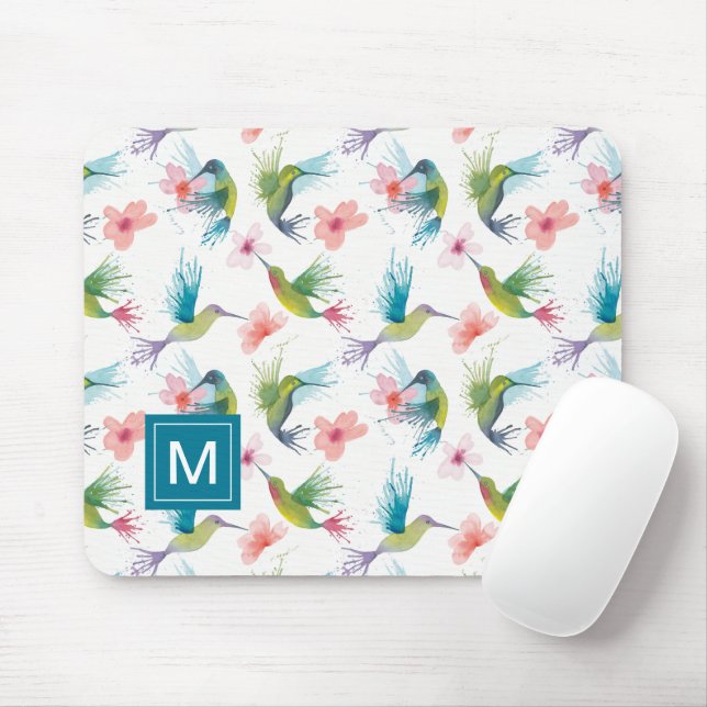 Tapis De Souris Colibris et fleurs (Avec souris)