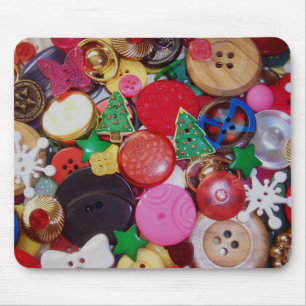 Tapis De Souris Collage avec boutons d'arbre de Noël