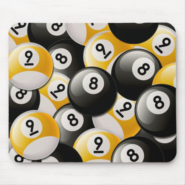 TAPIS DE SOURIS COLLAGE DE BOULES DES BILLARDS 8 ET 9 (Devant)