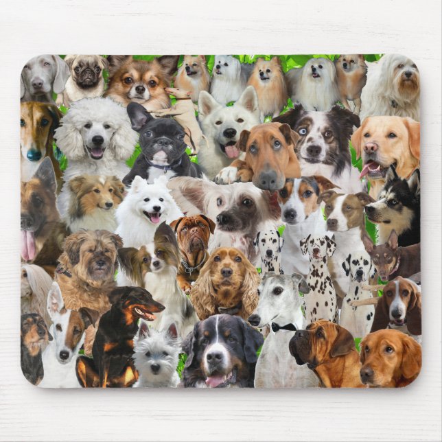 Tapis De Souris Collage de chiens (Devant)