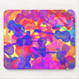 Tapis De Souris Collage de guitare coloré