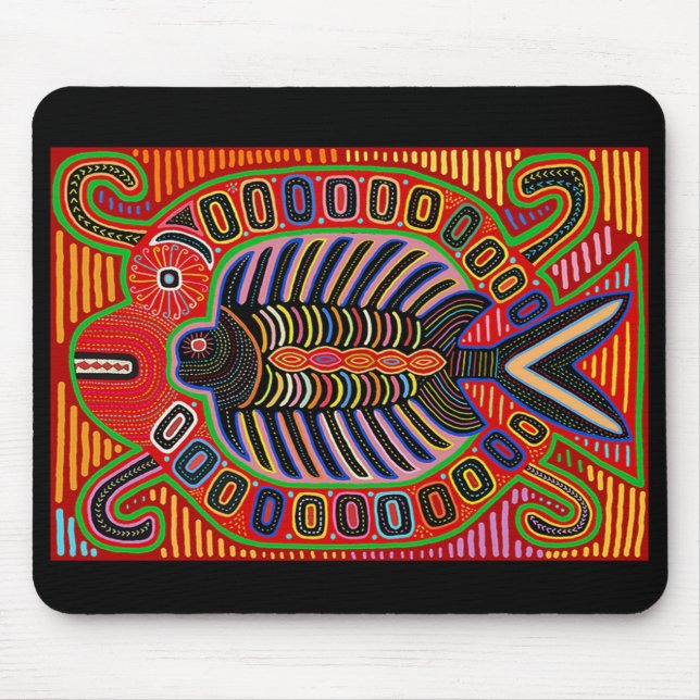 Tapis De Souris Collage de Kuna Indian Mola (Devant)