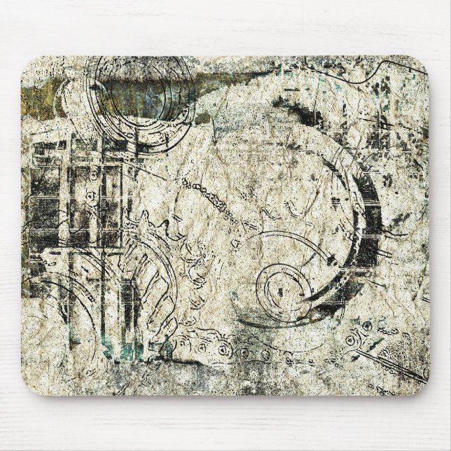 Tapis De Souris collage de papier de steampunk (Devant)