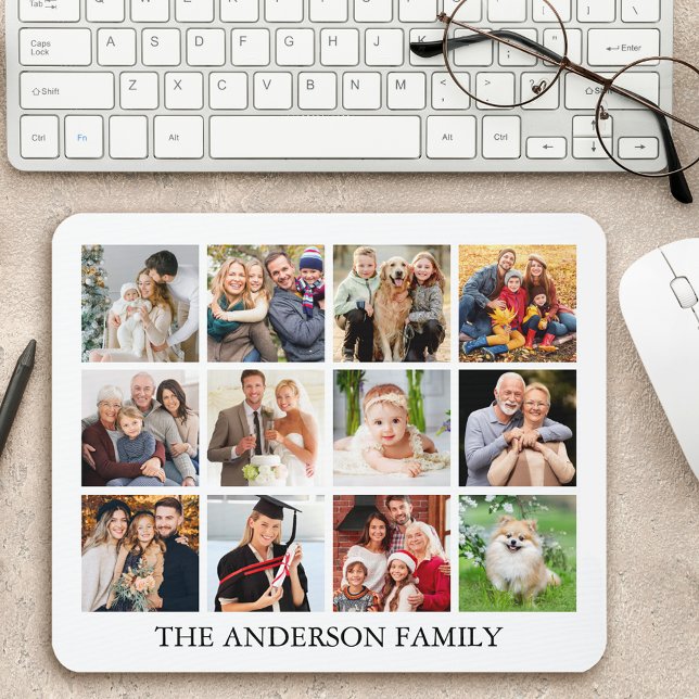 Tapis De Souris Collage de photos de famille (Customize to change text size, text style or background color.)