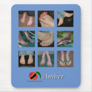 Tapis De Souris Collage de pieds en ambre Mousepad