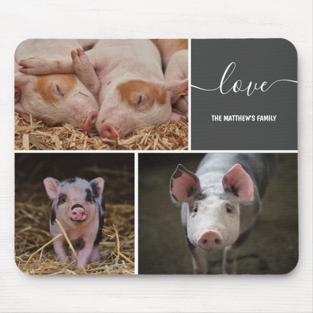 Tapis De Souris Collage de trois cochons - Pad de souris personnal (Devant)