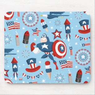 Tapis De Souris Collage du 4 juillet de Captain America