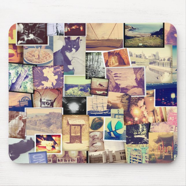 Tapis De Souris Collage Hipster du filtre photo cool (Devant)
