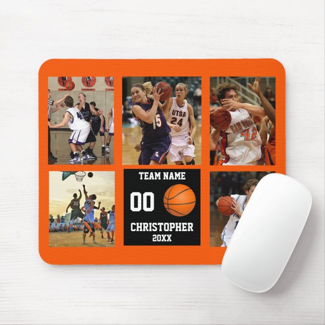 Tapis De Souris Collage photo de basket-ball personnalisé (Avec souris)