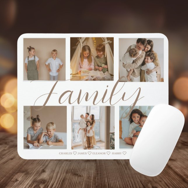 Tapis De Souris Collage photo de famille personnalisée (Créateur téléchargé)