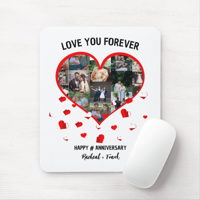 Tapis De Souris Collage photo de l'anniversaire de mariage personn (Avec souris)