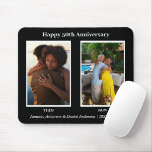 Tapis De Souris Collage photo noir et blanc 2 Anniversaire
