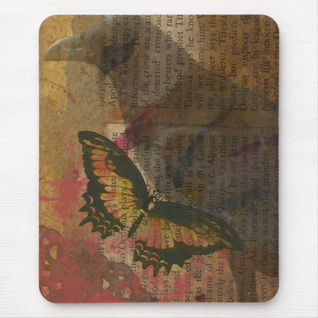 Tapis De Souris Collage Raven Grunge (Devant)