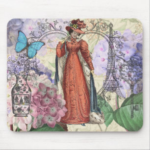 Tapis De Souris Collage Tour Eiffel Paris vintage romantique franç
