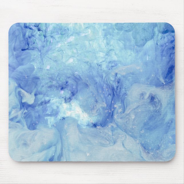 Tapis De Souris Collection "Blizzard" - abstrait bleu et blanc (Devant)